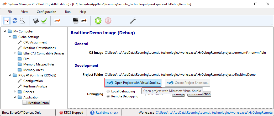 Push button to open Visual Studio and automatically create the source project.