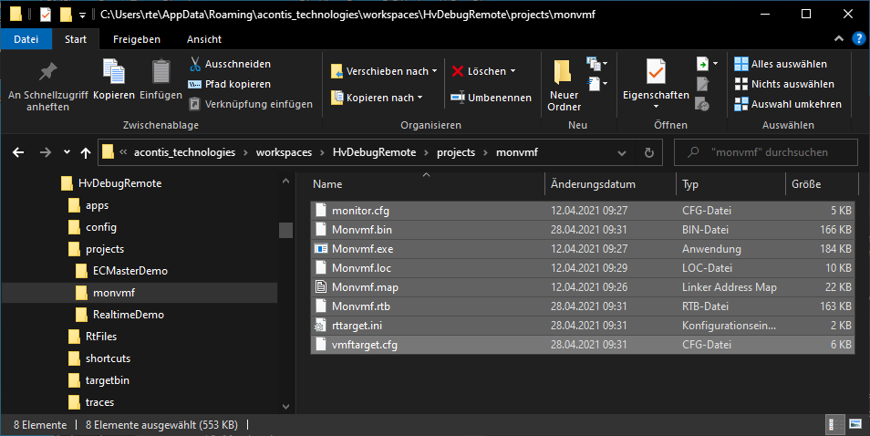 Copy Debug Monitor directory.