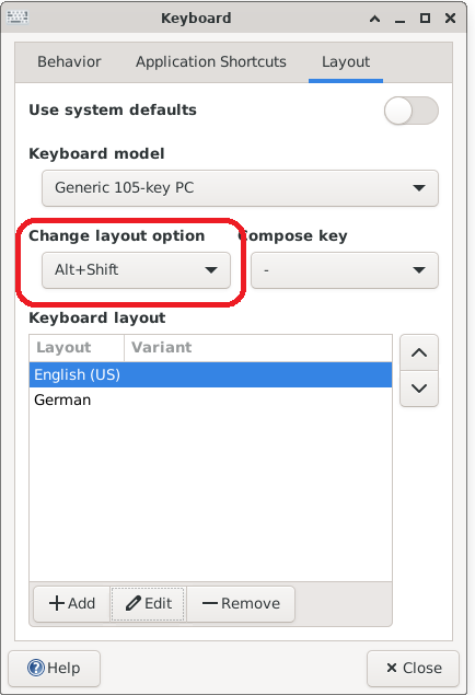 Switch Keyboard layout.