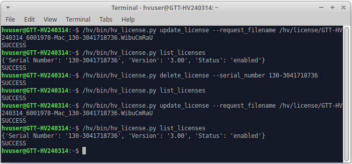 Import a license update