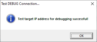 Dialog Test Connection successful.