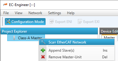 Context menu of EC-Engineer.