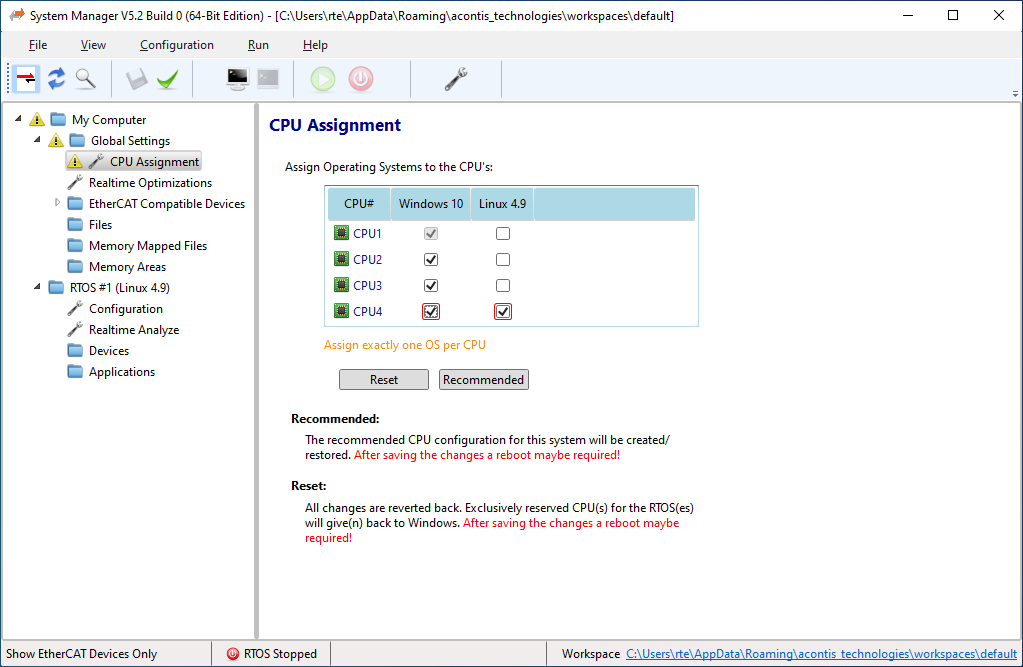 CPU Assignment is yet invalid.